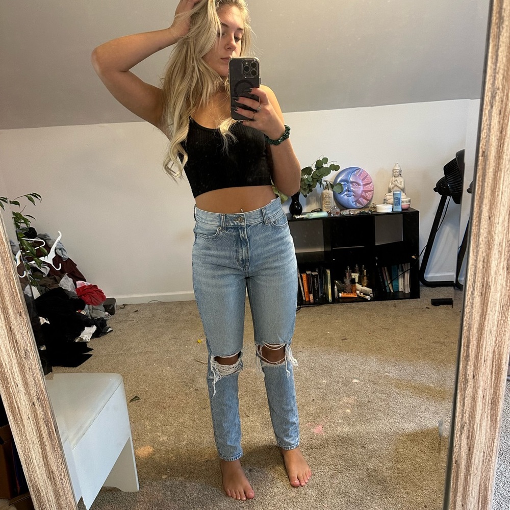 American eagle mom jeans size 0
